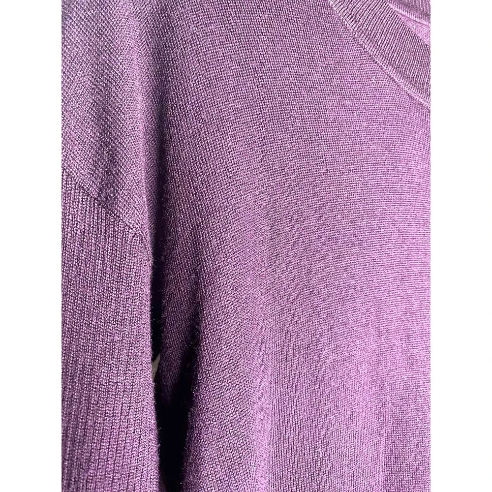 Forte 100% cashmere‎ size XS asymmetrical hem tunic purple pullover wool silk